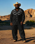 Big & Tall Western T-Shirt Pants Set for big men view 1