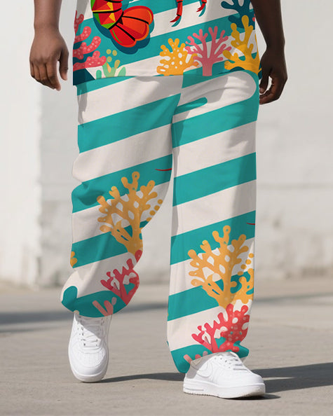 Big & Tall Streetwear T-Shirt Pants Set for big men view 3
