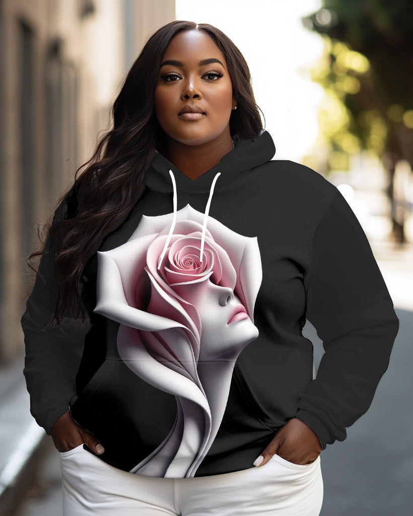 Big & Tall Pink Graphic Hoodie for big men