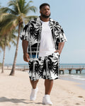 Big & Tall Hawaiian T-Shirt Shorts Set for big men view 1