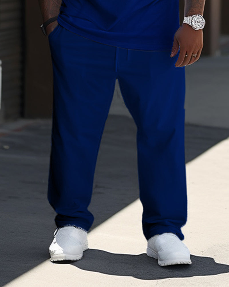 Big & Tall Blue Red Athletic Two-piece Set for big men view 3