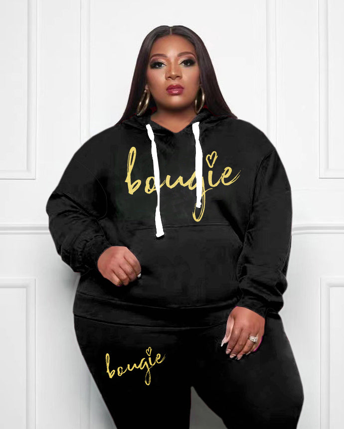 Big & Tall Graphic Hoodie Sweatpants Set for big men view 2