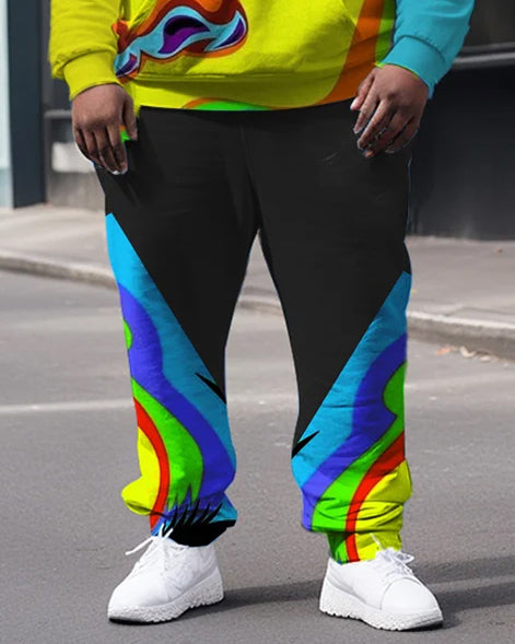 Big & Tall Streetwear Hoodie Sweatpants Set for big men view 3