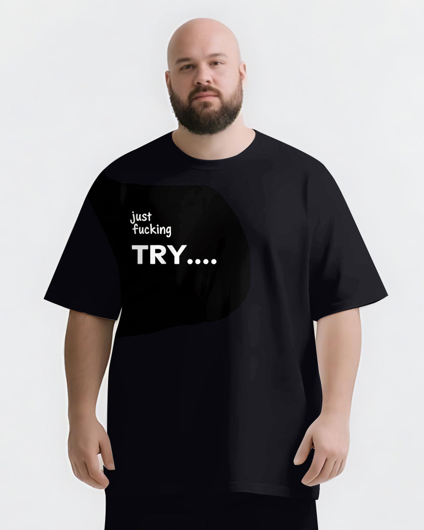 Big & Tall Graphic Streetwear Two-piece Set for big men view 4