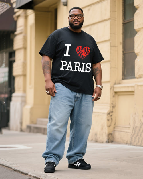 Big & Tall Denim T-Shirt Pants Set for big men view 1
