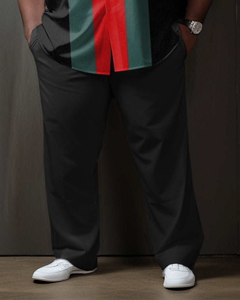 Big & Tall Red Green Business Casual Two-piece Set for big men view 3