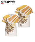 Big & Tall Yellow Hawaiian Striped T-Shirt for big men view 3