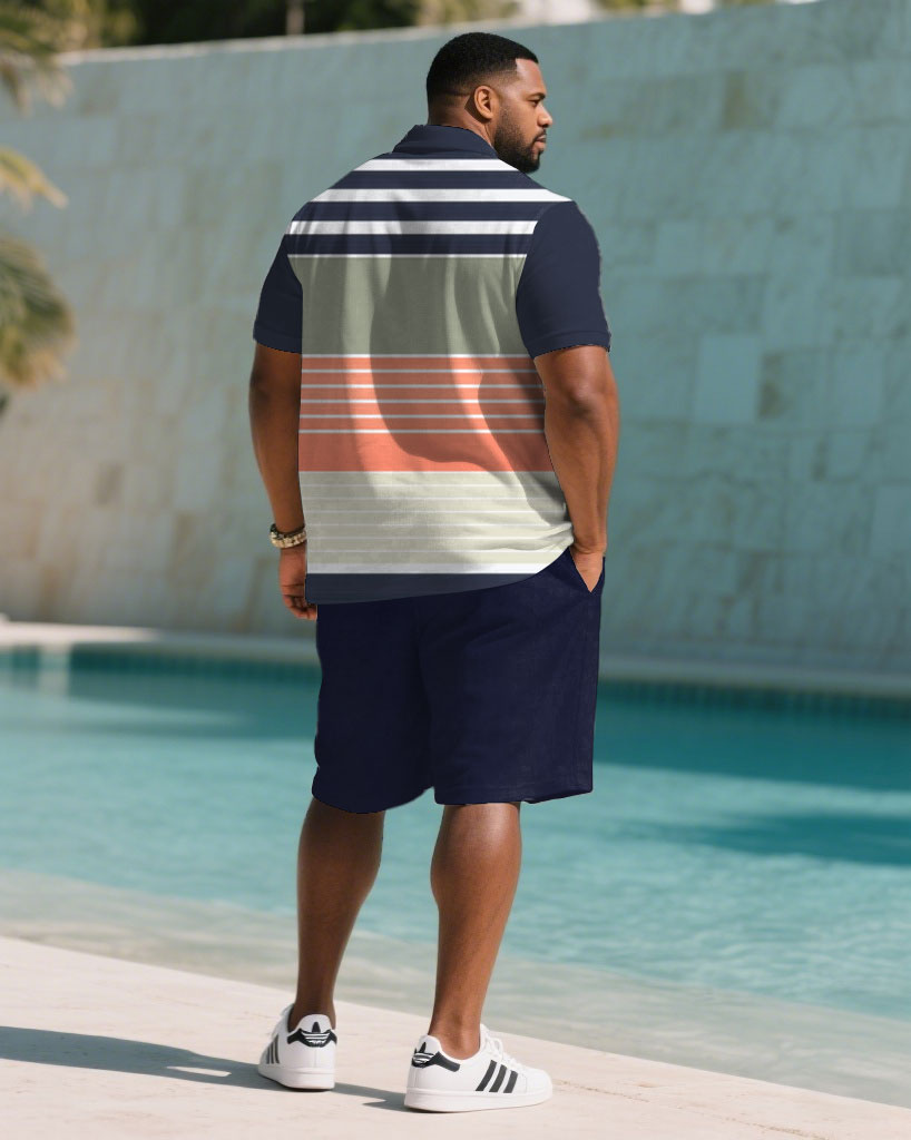 Big & Tall White Blue Striped Jeans for big men view 4