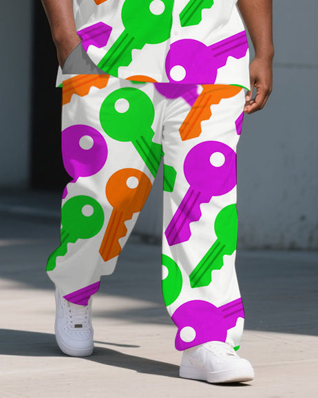 Big & Tall Graffiti Streetwear T-Shirt Pants Set for big men view 3