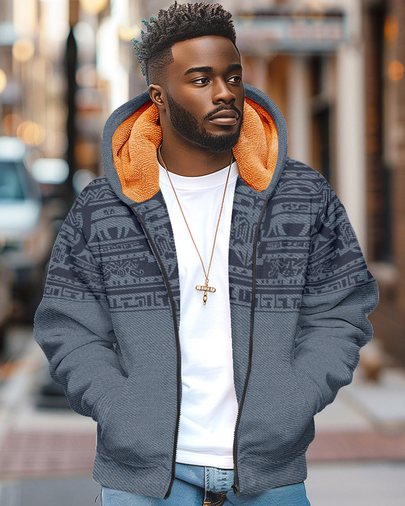 Big & Tall Western Geometric Graphic Hoodie for big men view 4