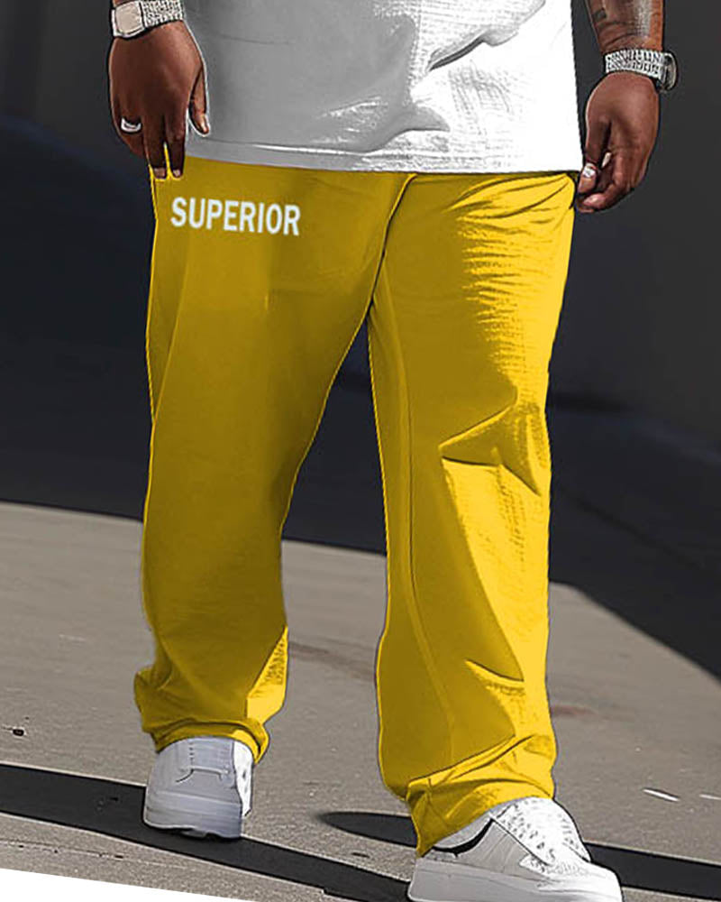 Big & Tall Graphic T-Shirt Pants Set for big men view 3