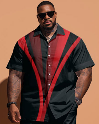 Big & Tall Graphic T-Shirt Shorts Set for big men view 2