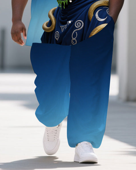 Big & Tall Graffiti Streetwear T-Shirt Pants Set for big men view 3