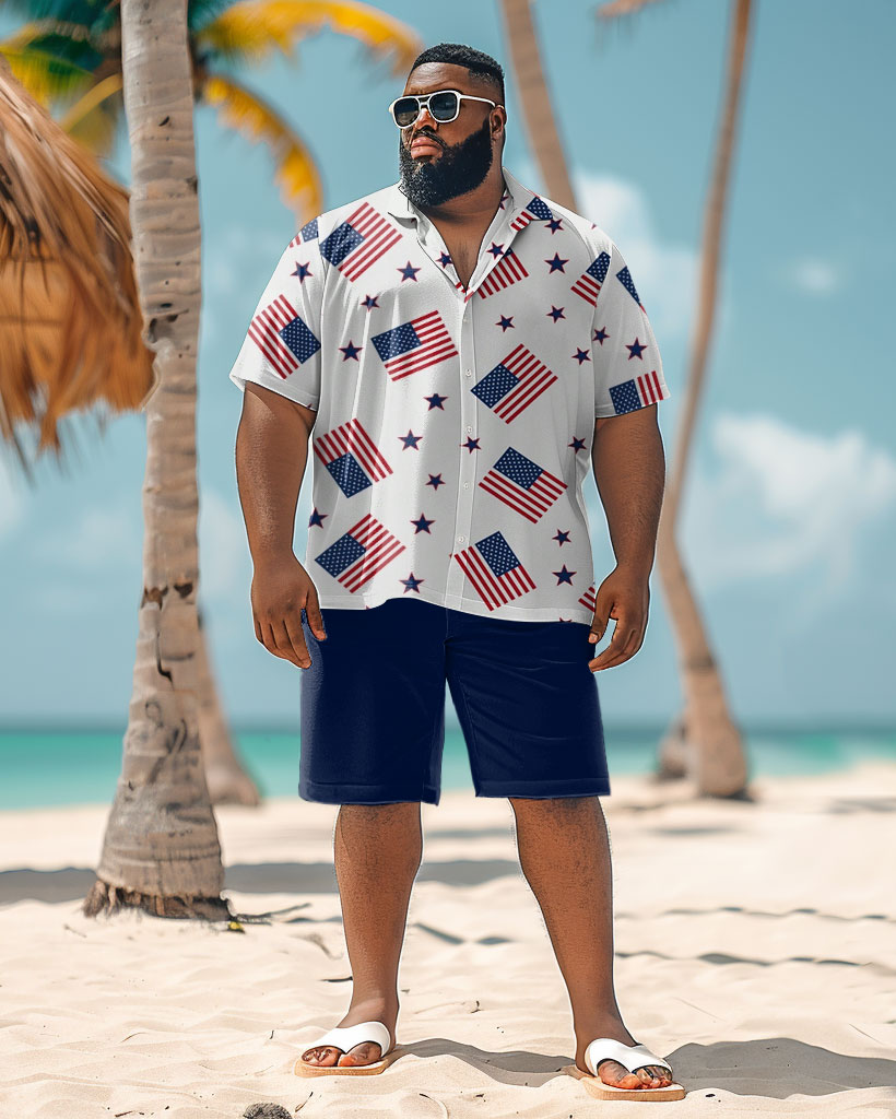 Big & Tall Graphic T-Shirt Shorts Set for big men view 1