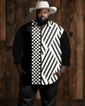 Big & Tall Geometric Shirt Pants Set for big men