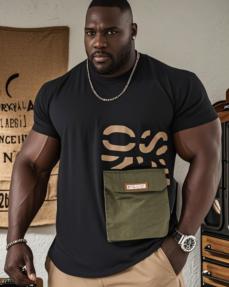Big & Tall Geometric Graphic T-Shirt for big men view 6
