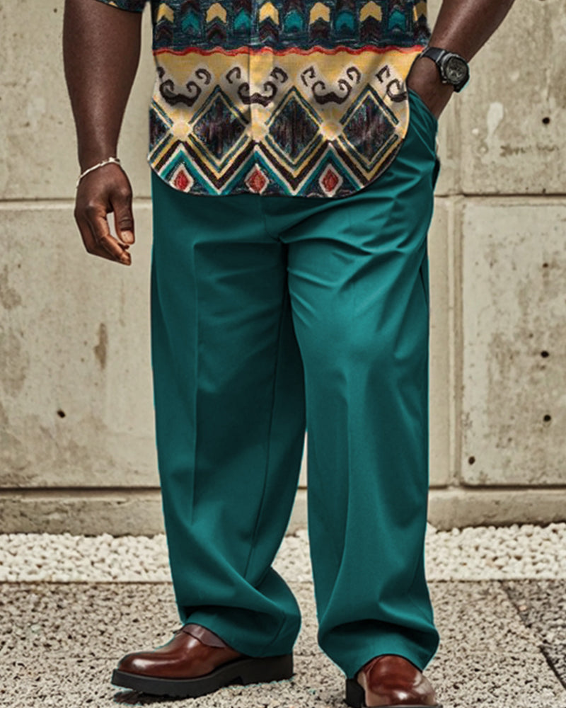 Big & Tall Western Graphic Vintage T-Shirt Pants Set for big men view 3