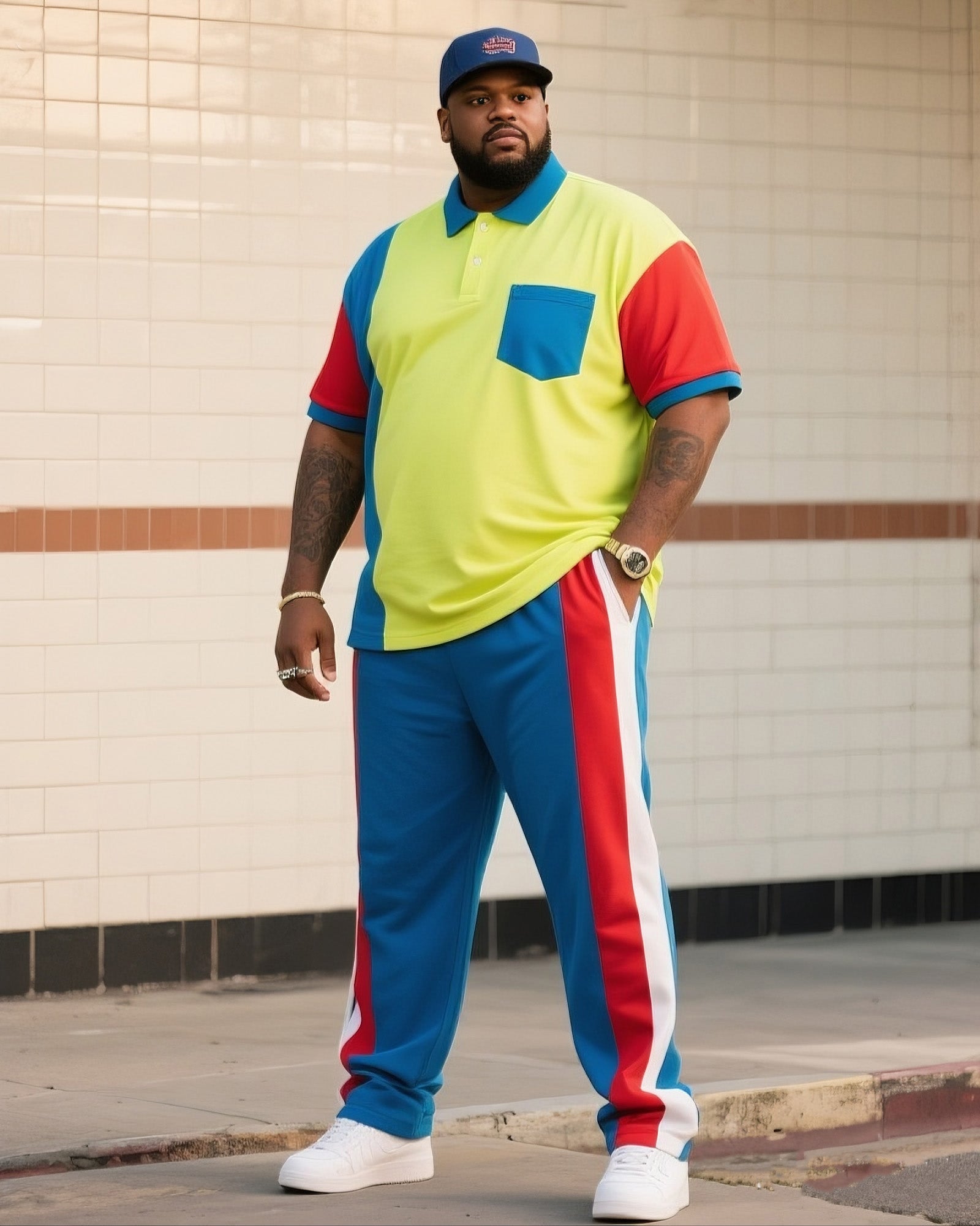 Big & Tall Colorblock Jeans for big men view 1