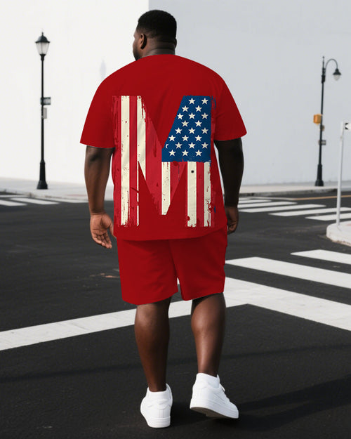 Big & Tall Graphic T-Shirt Shorts Set for big men view 1