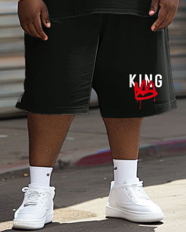 Big & Tall Graphic Graffiti T-Shirt Shorts Set for big men view 4