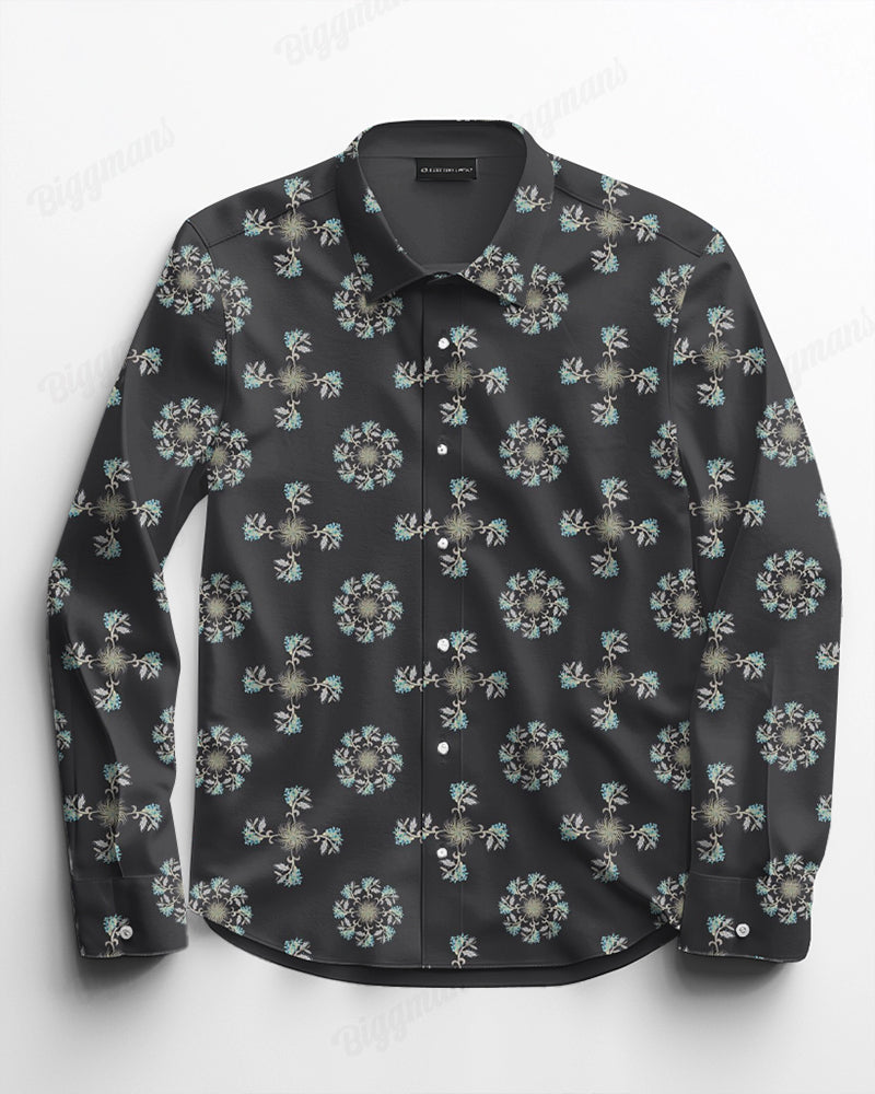 Big & Tall Business Casual Vintage Long Sleeve Shirt for big men view 2