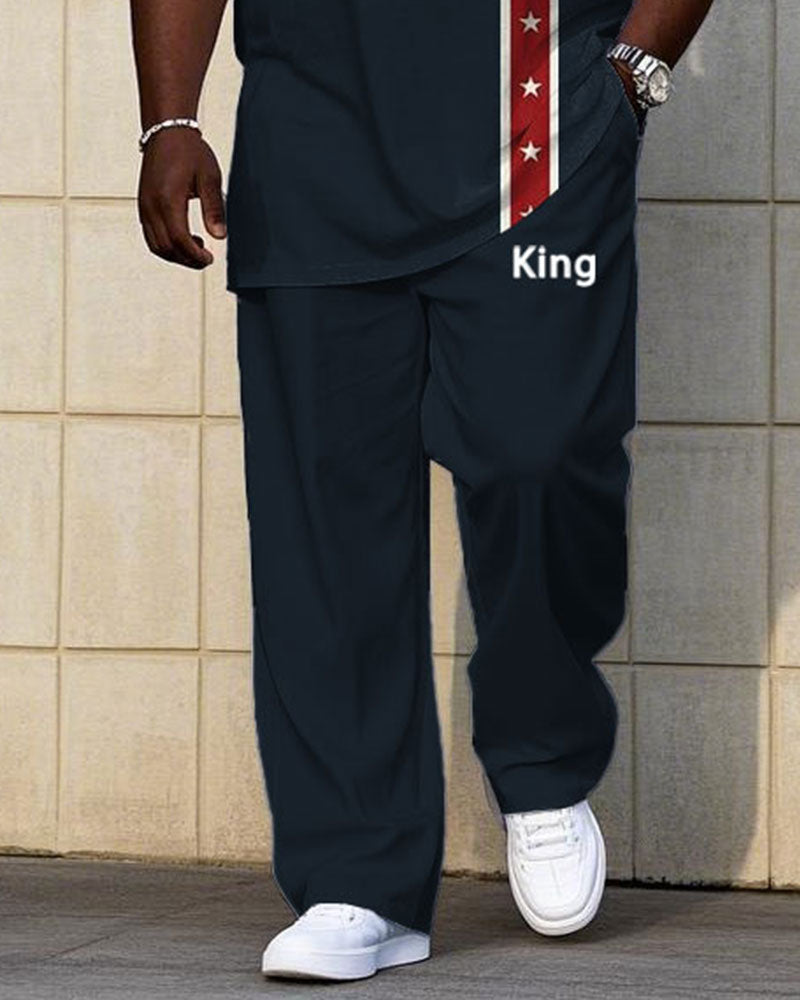 Big & Tall Graphic T-Shirt Pants Set for big men view 3