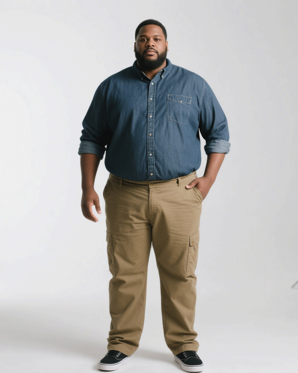 Big & Tall Denim Two-piece Set for big men view 4