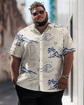 Big & Tall Hawaiian Graphic Two-piece Set for big men
