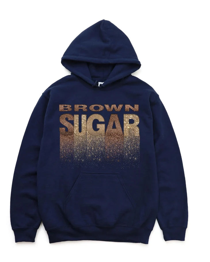 Big & Tall Brown Denim Graphic Hoodie for big men view 2