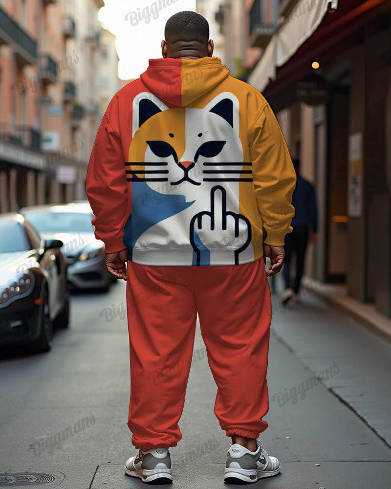 Big & Tall Graphic Hoodie Sweatpants Set for big men view 2