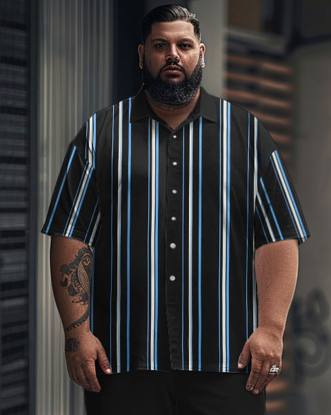 Big & Tall Striped Graphic Jeans for big men view 2