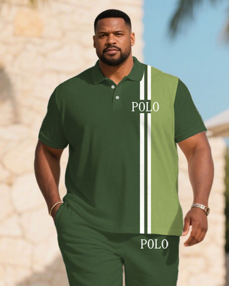 Big & Tall White Green Colorblock Jeans for big men view 2