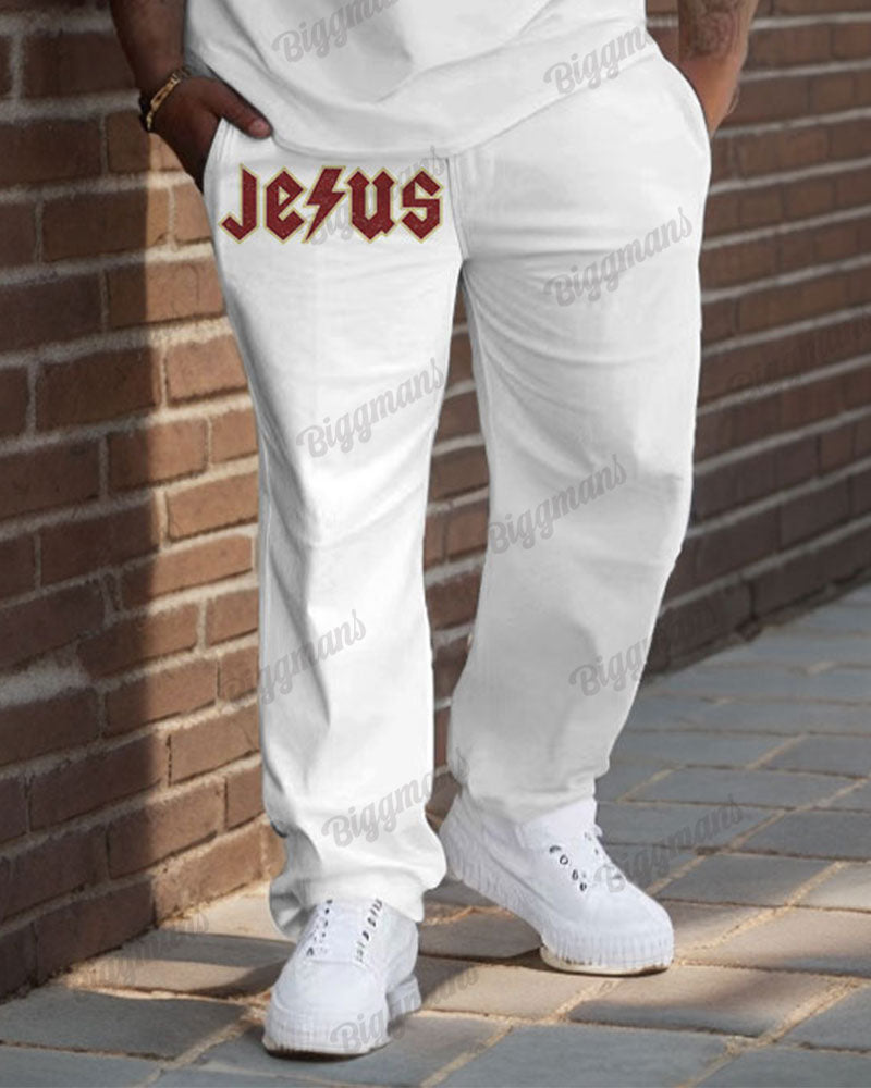 Big & Tall Graphic T-Shirt Pants Set for big men view 3