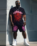 Big & Tall Streetwear T-Shirt Shorts Set for big men view 1