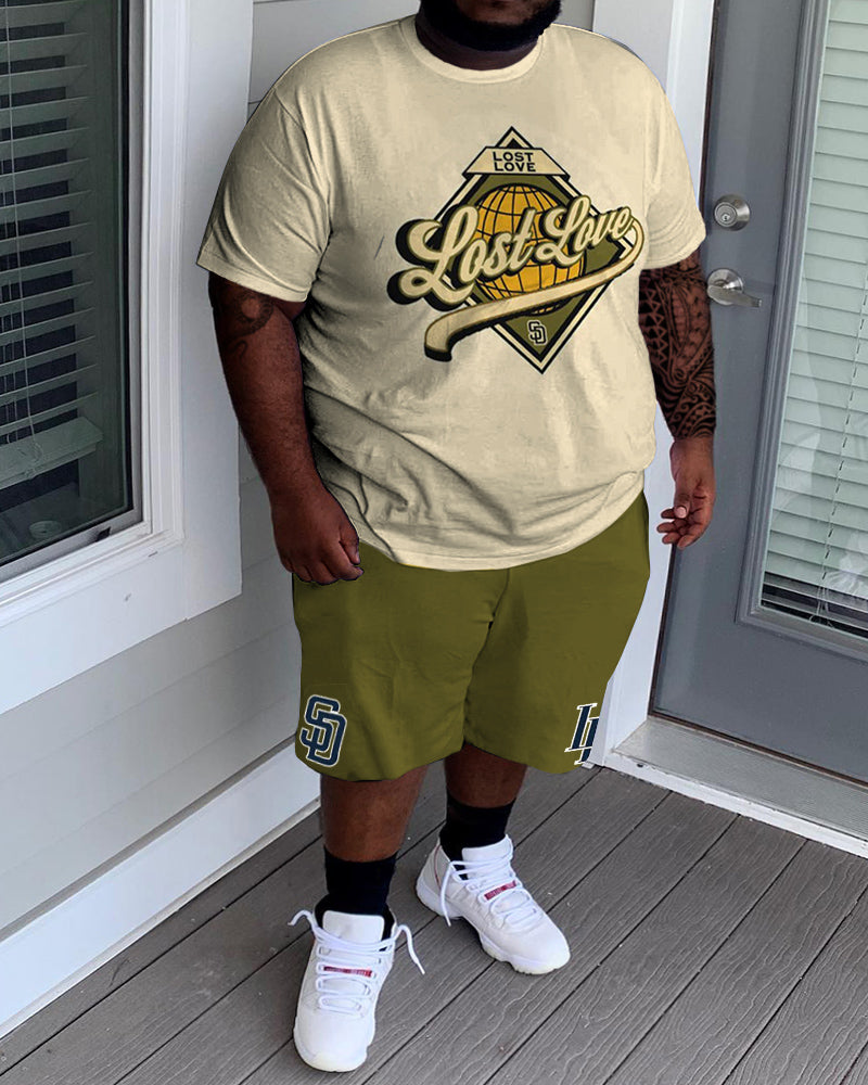 Big & Tall Streetwear Two-piece Set for big men