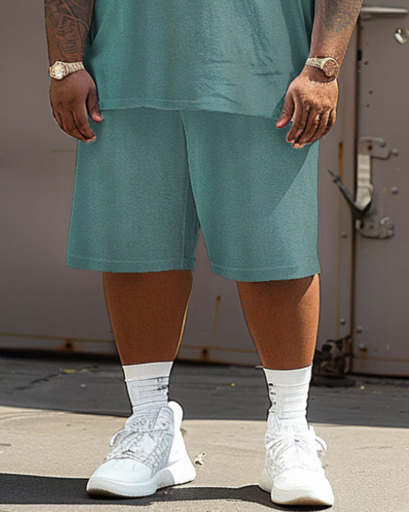 Big & Tall Colorblock T-Shirt Shorts Set for big men view 4