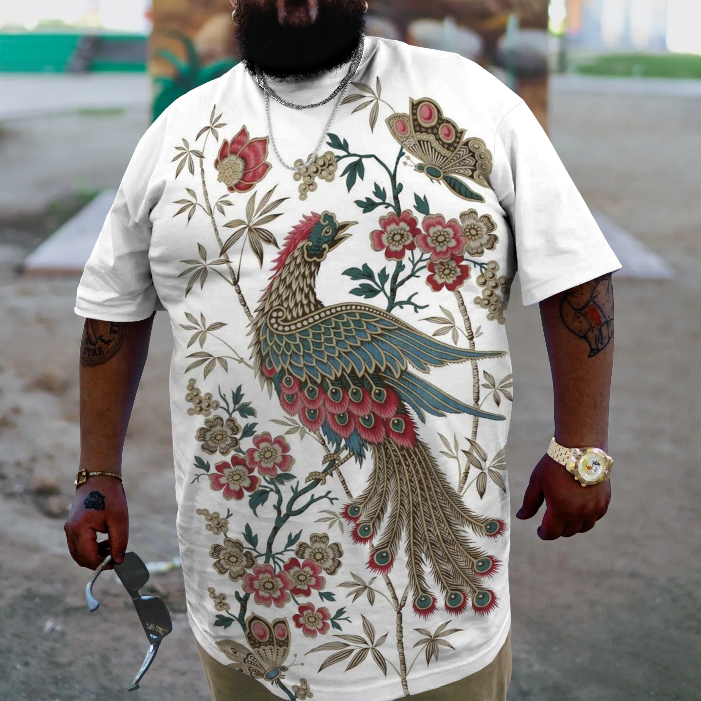 Big & Tall Floral T-Shirt for big men