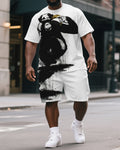 Big & Tall Graphic Splash Ink T-Shirt Shorts Set for big men view 1