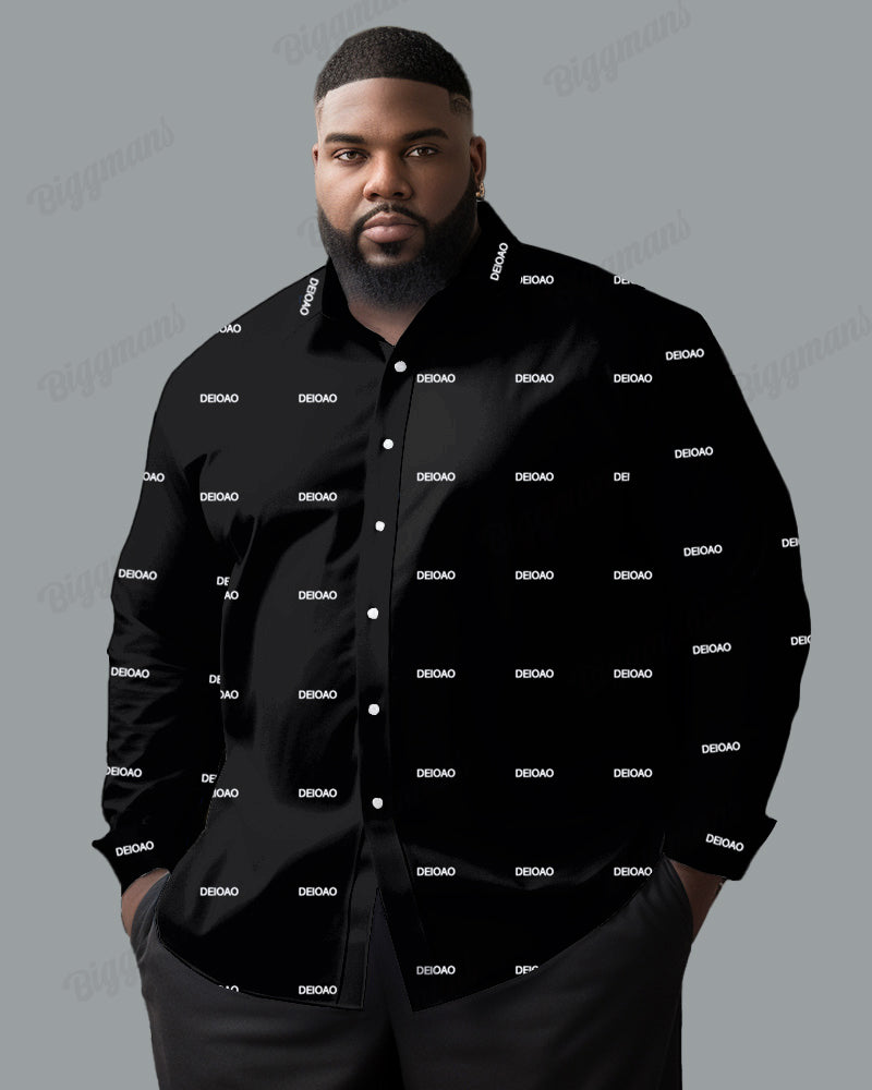 Big & Tall Graphic Long Sleeve Shirt for big men view 2