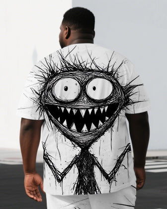 Big & Tall Graphic T-Shirt Shorts Set for big men view 2