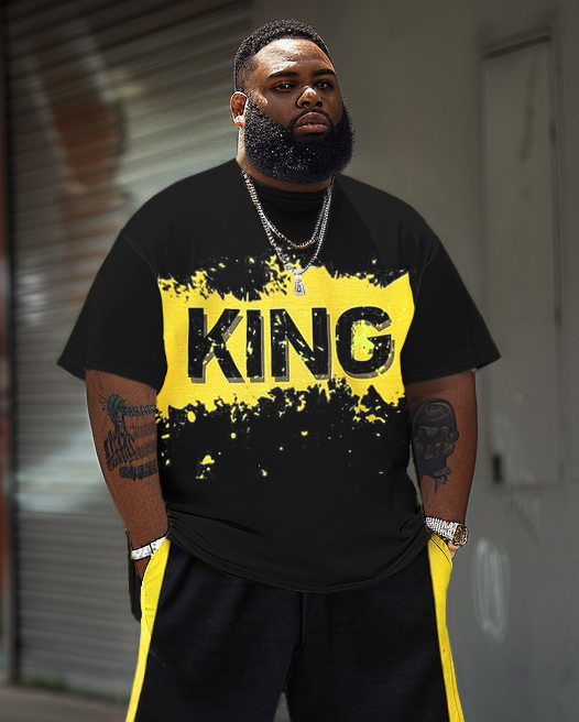 Big & Tall Graphic T-Shirt Shorts Set for big men view 2