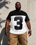 Big & Tall Black White Patchwork Jeans for big men view 1