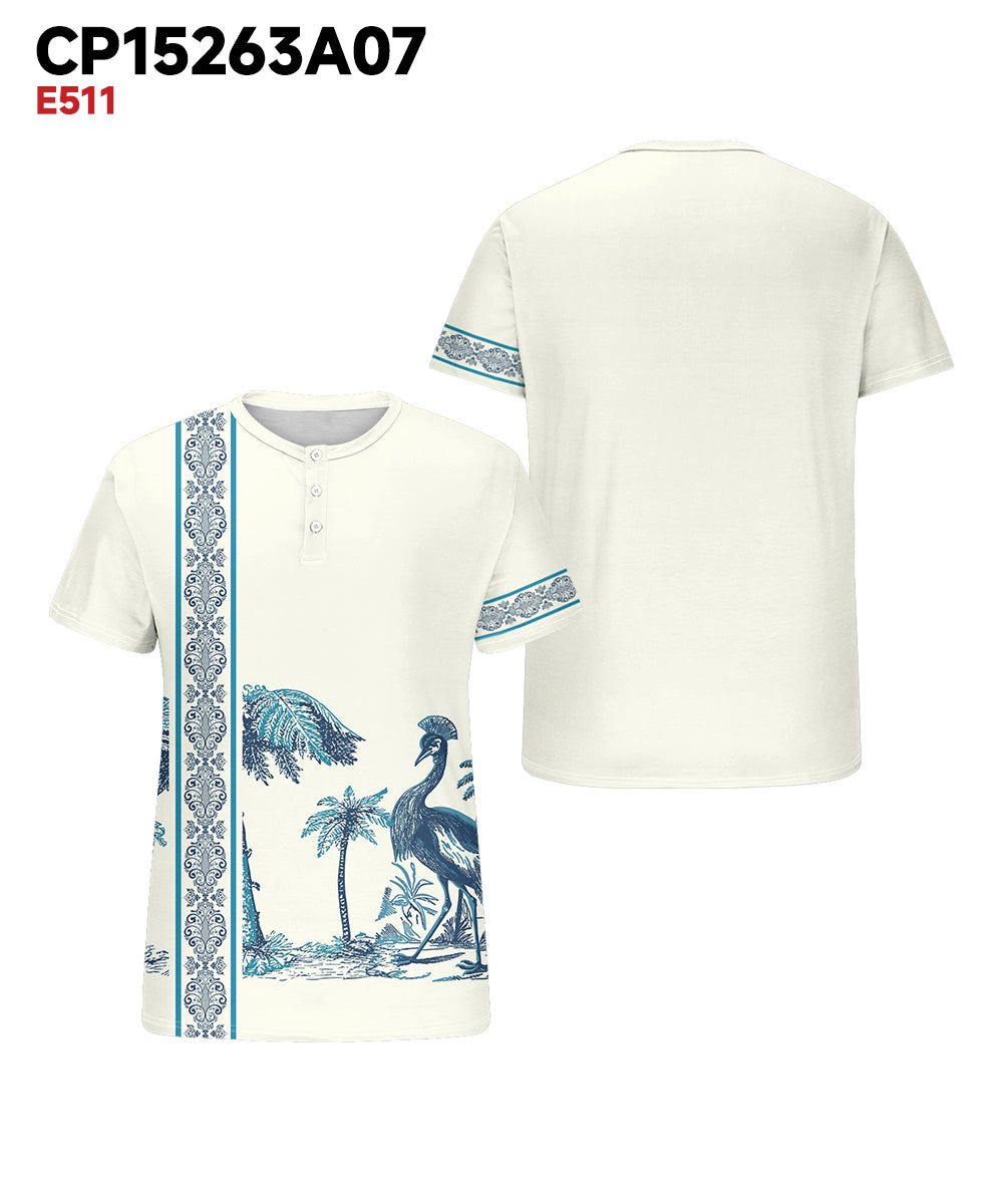 Big & Tall Blue Hawaiian Graphic T-Shirt for big men view 3