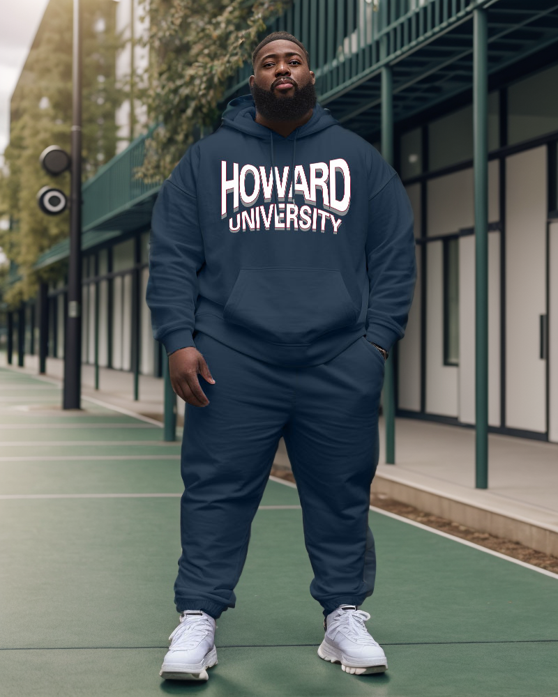 Big & Tall Graphic Hoodie Sweatpants Set for big men view 1