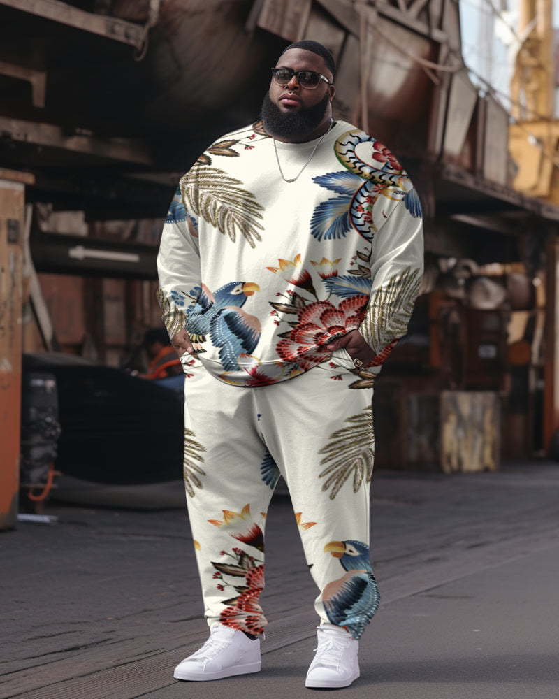 Big & Tall Floral Athletic Streetwear Two-piece Set for big men view 1