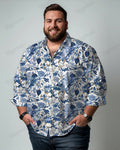 Big & Tall Floral Long Sleeve Shirt for big men view 1