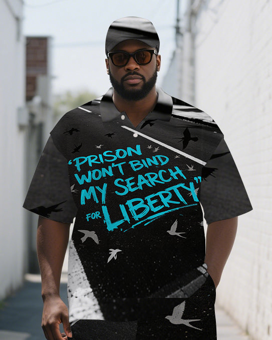 Big & Tall Graffiti Polo Shorts Set for big men view 2