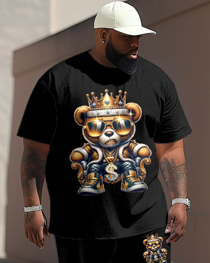 Big & Tall Graphic Streetwear T-Shirt Pants Set for big men view 2