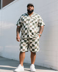 Big & Tall Camouflage T-Shirt Shorts Set for big men view 1