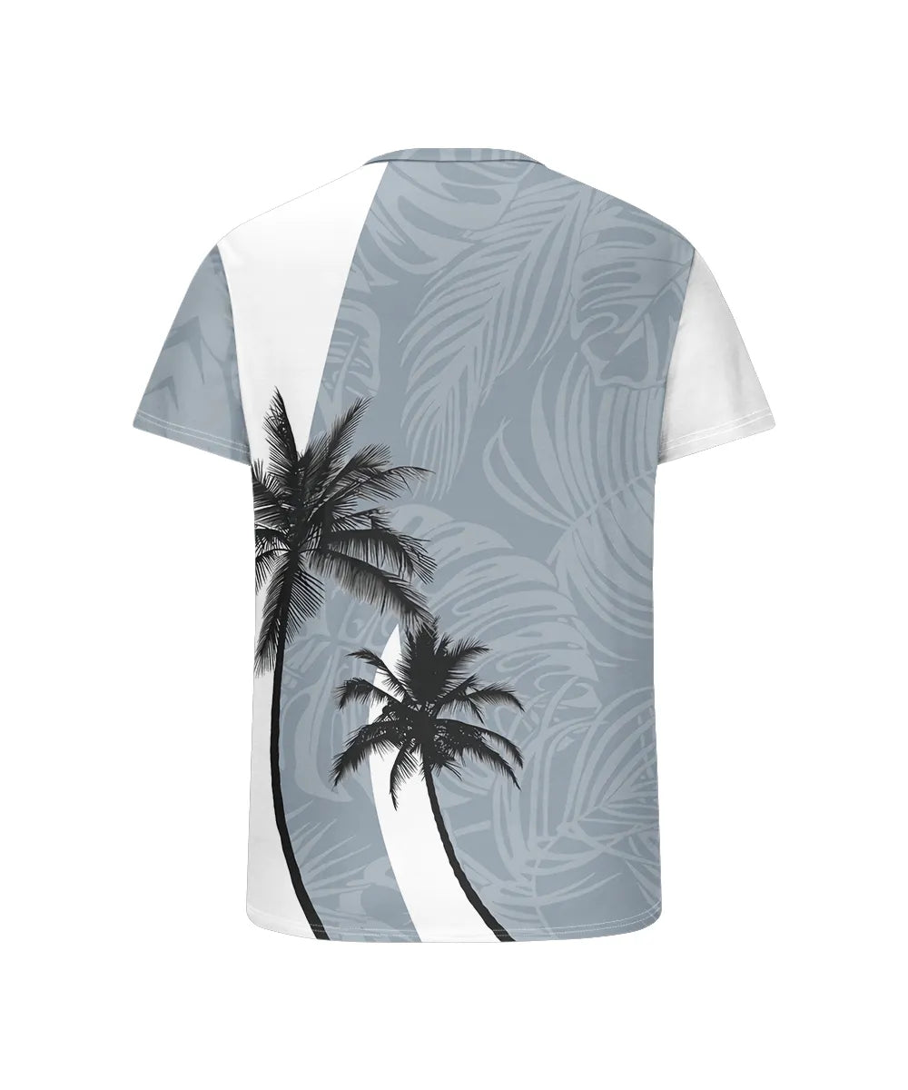 Big & Tall White Hawaiian Colorblock T-Shirt for big men view 5